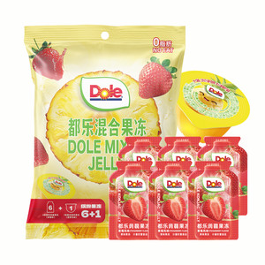 推 dole都乐6+1混合果冻蒟蒻果味果冻草莓菠萝蜜桃+橘子果肉果冻