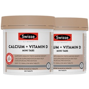 【自营】Swisse斯维诗维生素D迷你柠檬酸钙300片/瓶*2