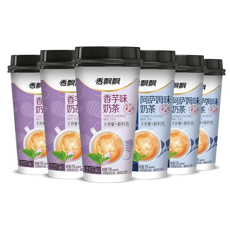 香飘飘奶茶经典+新升级奶茶6杯装香芋麦香阿萨姆口味冲泡奶茶粉 16.38元