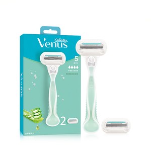 吉列venus维纳斯芦荟脱毛刀敏感肌女士手动刮毛刀腋毛脱毛便捷