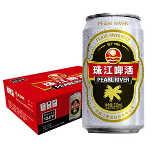 珠江啤酒12度经典老珠江330ml整箱批发清仓特价易拉罐听装黄啤酒