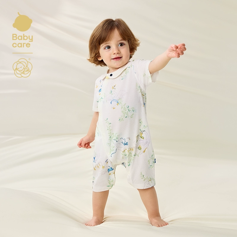 babycare山茶花连体衣宝宝包屁衣新生儿爬服外出服婴儿衣服夏季 59元