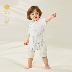 babycare山茶花连体衣宝宝包屁衣新生儿爬服外出服婴儿衣服夏季