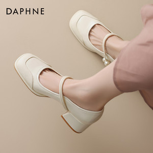 达芙妮单鞋女2025新款夏季百搭女鞋法式玛丽珍女鞋气质小皮鞋