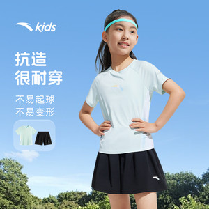 安踏儿童装女童套装夏2025透气速干短袖T恤短裤洋气运动两件套潮