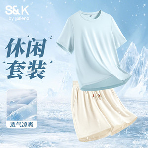 班尼路S&K系列浅灰防晒短袖女夏季透气宽松亲肤新款凉感休闲短袖Q