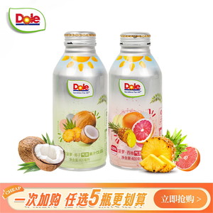 【推】DOLE都乐菠萝西柚 菠萝椰子气泡果汁饮料 400ml 饮品汽水
