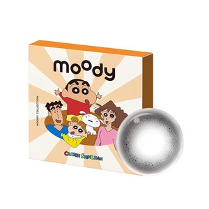 moody美瞳月抛蜡笔小新联名芝麻团子彩色隐形眼镜2片