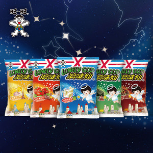 旺旺新品浪味仙虎邦联名款魔鬼辣味薯片组合装芝士球休闲零食