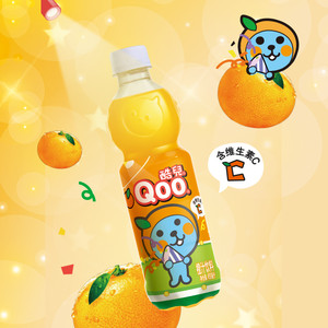 美汁源酷儿Qoo果汁果味饮料橙汁维生素C450ml*12瓶整箱装可口可乐