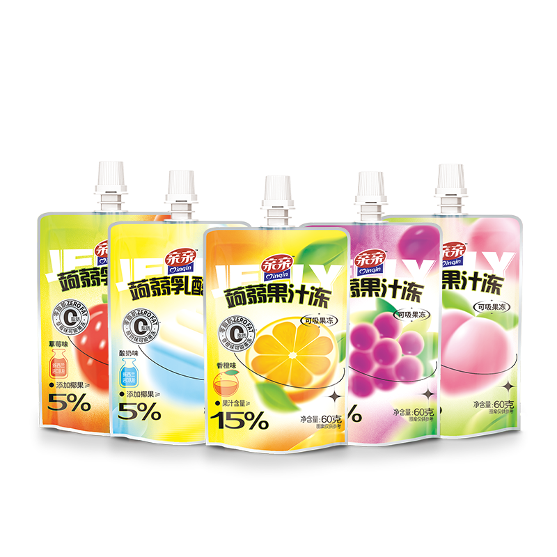 亲亲乳酸吸吸果冻60g果冻0脂肪零食蒟蒻多口味大份量 17.2元
