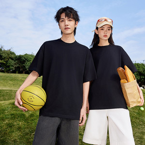 G2真维斯男女同款2025夏季新款时尚日常百搭纯棉圆领宽松短袖T恤