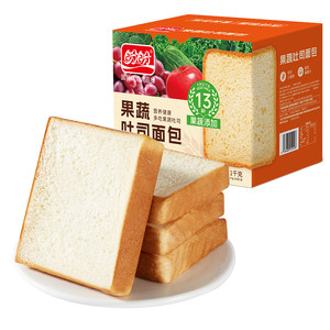 盼盼果蔬吐司全麦面包健康早餐面包0蔗糖糕点整箱休闲小吃1kg*1箱