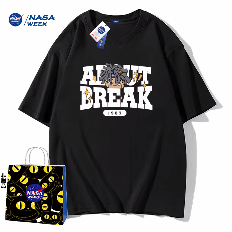NASA WEEK官网联名款新品2025纯棉短袖t恤男女潮牌上衣情侣装T恤X 35.7元