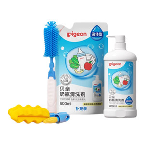 婴儿奶瓶清洗剂清洗液多功能新生儿奶瓶奶嘴刷套装贝亲旗舰店正品
