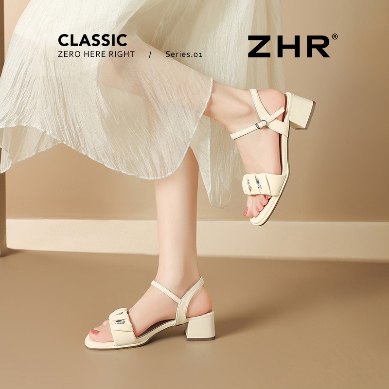 ZHR时装凉鞋女2025夏季百搭轻便平底凉拖通勤增高软底女鞋福利价 39.9元