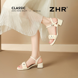 ZHR时装凉鞋女2025夏季百搭轻便平底凉拖通勤增高软底女鞋福利价
