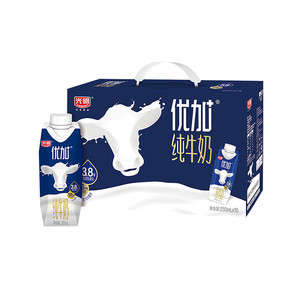 【包装随机】光明优加3.8蛋白梦幻盖纯牛奶250ml*10盒