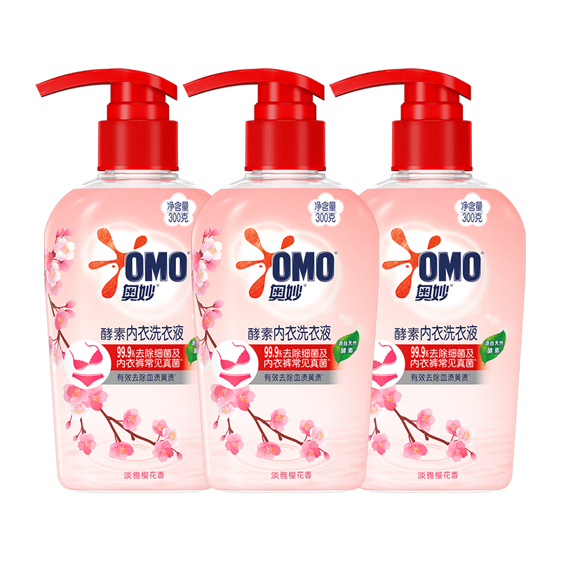 奥妙酵素内衣洗衣液300g*3瓶 24.9元