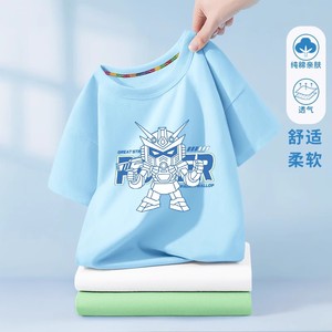 mini小猪班纳白色儿童短袖t恤夏季薄款2025新款男女童纯棉半袖T恤