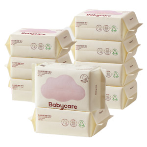 babycare小熊巾干湿两用一次性洗脸巾儿童专用非棉柔巾60抽9包
