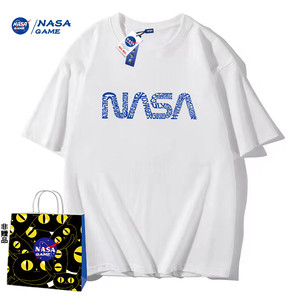 NASA WEEK官网联名款新品2025纯棉短袖t恤男女潮牌上衣情侣装T恤X