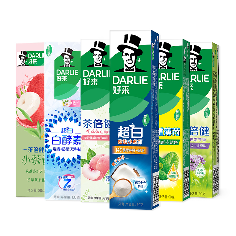DARLIE好来原黑人超白茶牙膏双重薄荷清新口气成人官方正品 24元