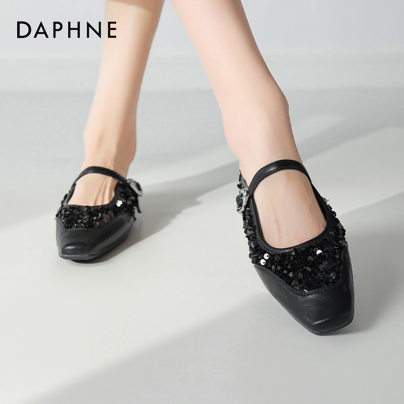 达芙妮拖鞋夏季包头半拖鞋凉鞋 89.9元