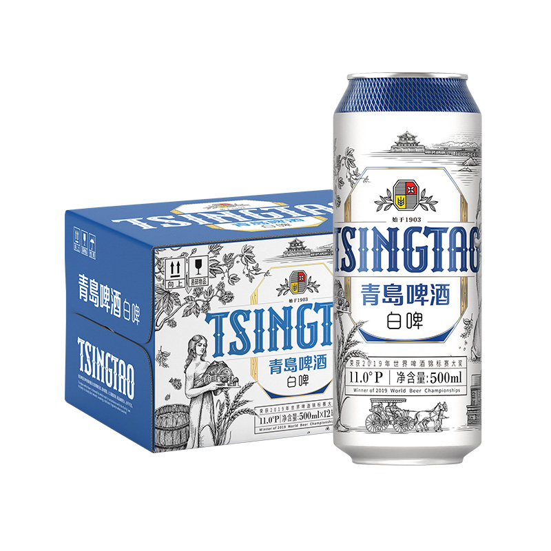 青岛啤酒白啤原麦汁浓度11度500ml*12听 81元