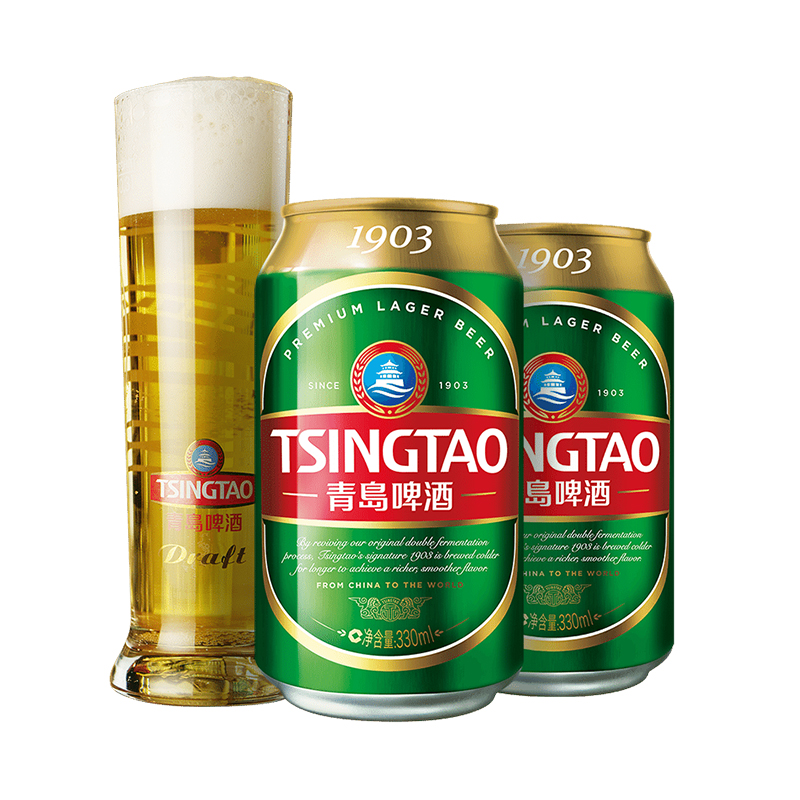 青岛啤酒1903系列 原麦汁浓度10度330ml*24听 105元