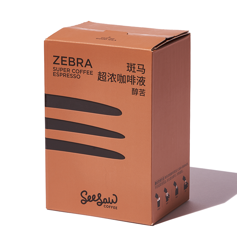 Seesaw咖啡浓缩液0脂0蔗糖咖啡液美式黑咖啡斑马榛果意式33ml*6条 34元