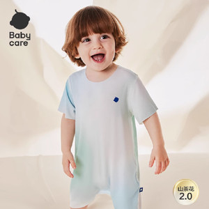 【拍2】babycare山茶花宝宝短袖爬服连体衣包屁衣新生婴儿衣服夏