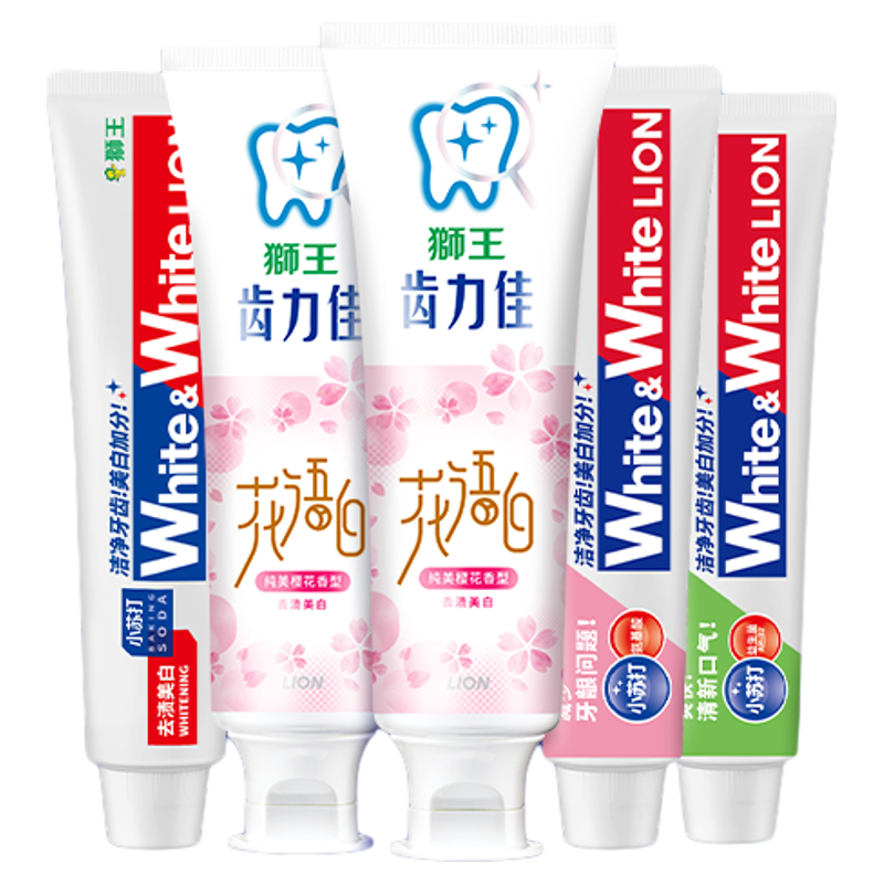 LION狮王牙膏多效护理实惠家庭装640g套组温和亮白清新口气牙膏 29.9元