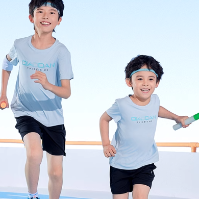 乔丹童装男童夏套装2025新款儿童短袖两件套冰丝速干透气薄款夏装 58元