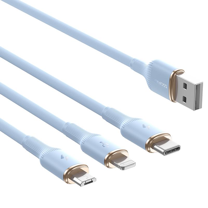 罗马仕三合一数据线液态快充充电线器适用苹果华为vivo手机iPhone16/15一拖三typec安卓多功能车载多头加长 13.9元
