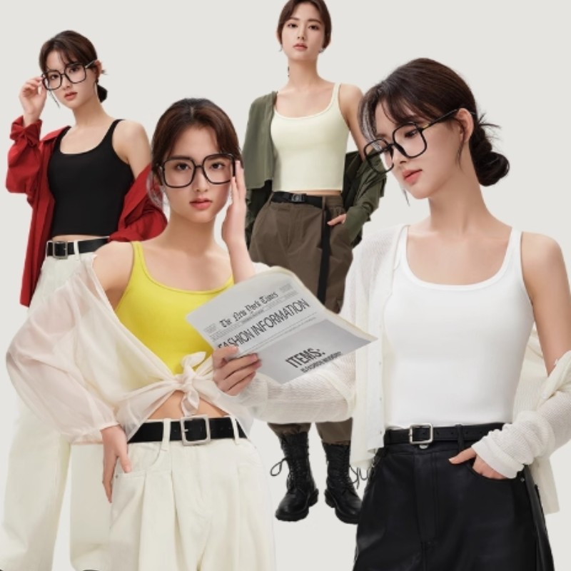 简云内搭小吊带莫代尔背心女带胸垫一体免穿文胸内衣打底上衣夏HD 19.9元