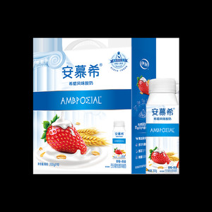 3月安慕希官方旗舰店希腊风味草莓燕麦酸奶整箱200g*10