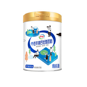 下拉详情领优惠伊利中老年成人高钙低脂牛奶粉700g*2罐营养早餐