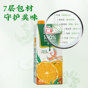 汇源100%橙汁橙子饮品饮料1L*12盒浓缩橙汁果汁整箱