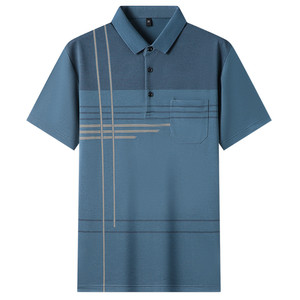 罗蒙父亲节礼物中老年短袖T恤男士2025新款爸爸夏装上衣服POLO衫