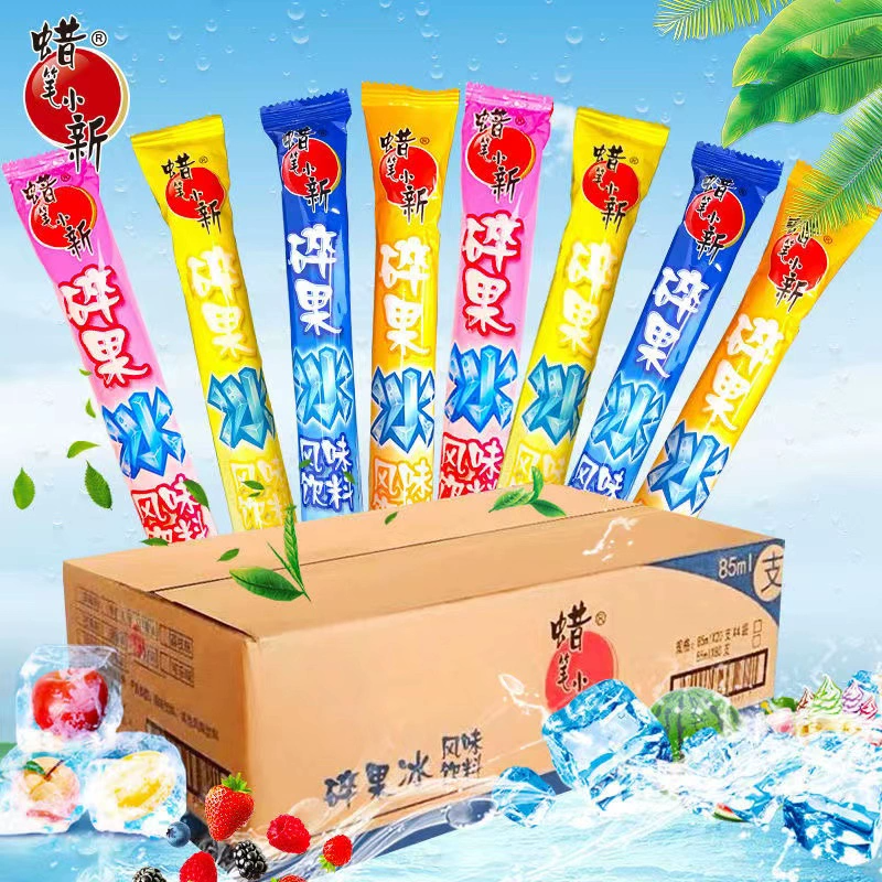 蜡笔小新850ml碎碎冰冰棒10支乳酸碎果冰儿童休闲小零食夏季冰棍 10.9元