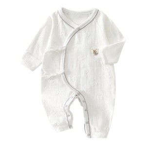 宝趣龙婴幼儿连体衣纯棉a类夏季初生宝宝衣服无骨爬爬服蝴蝶衣