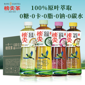 榜尖茶信阳毛尖500ml0糖0卡0脂整箱无糖茶饮料茉莉乌龙茶绿茶红茶