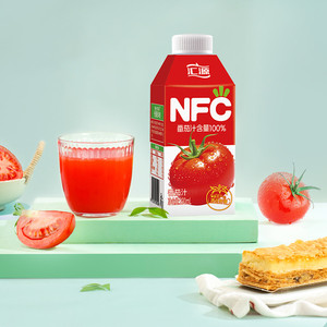 【超市独家】汇源100%果汁NFC番茄汁200ml*10非浓缩还原纯蔬果汁