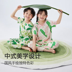 小番薯potatokids儿童家居服春夏莫代尔中大童睡衣套装男童女童