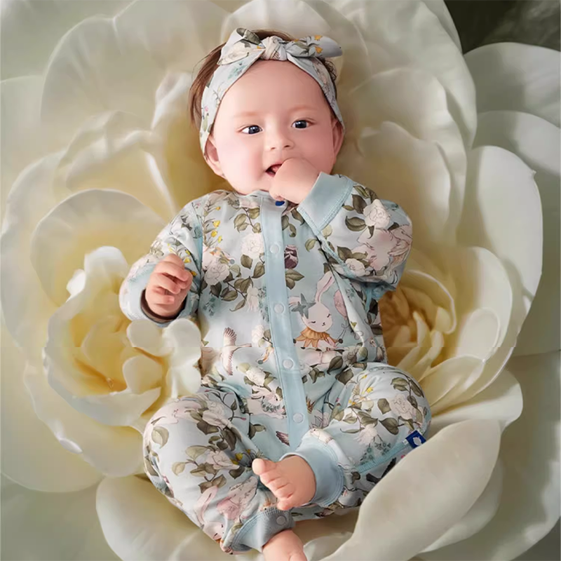 babycare山茶花连体衣婴儿爬服新生儿满月哈衣春秋包屁衣宝宝衣服 129元