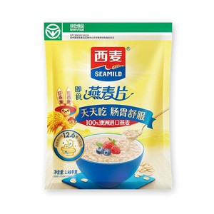西麦纯燕麦片1480g高蛋白质0添加蔗糖即食谷物速食冲饮营养品早餐