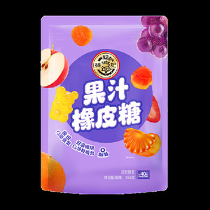 【下拉详情页领取优惠】徐福记果汁橡皮糖468g混合口味