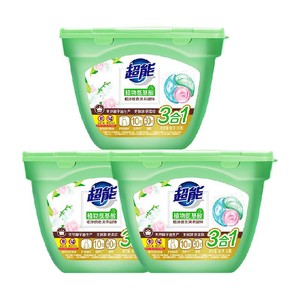 超能植沐悦色洗衣凝珠18颗(180g)*3护衣防串色植物氨基酸风铃草香