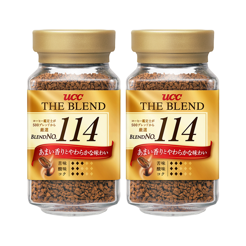【自营】日本进口UCC悠诗诗114速溶黑咖啡90g*2即冲提神原味冲饮 70.1元
